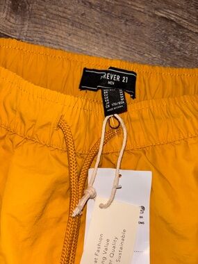 Forever 21 Men Bright Mustard Drawstring Shorts